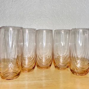Retro Art Deco Libby Pink Draped Glasses